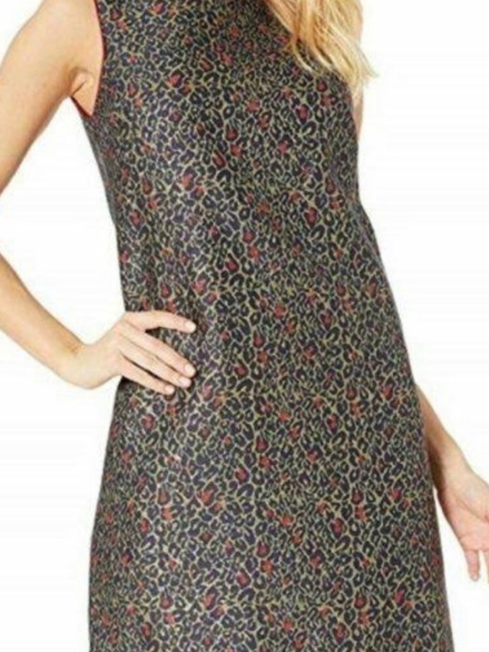 Betsey Johnson Navy Mini Dress with Red Accents and Gold Print - Picture 4 of 4